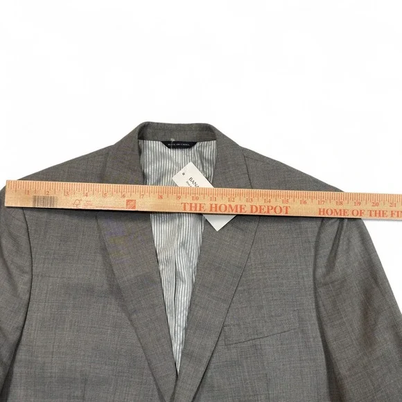 Banana Republic Tailored Fit Wool Blazer Silver Grey Mens 42R‎ Suit Jacket NWT